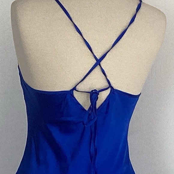 Silk Maison Sapphire ALT  To ASO Elena  VD Spaghetti strap Silk Maxi Dress Med - Picture 7 of 14